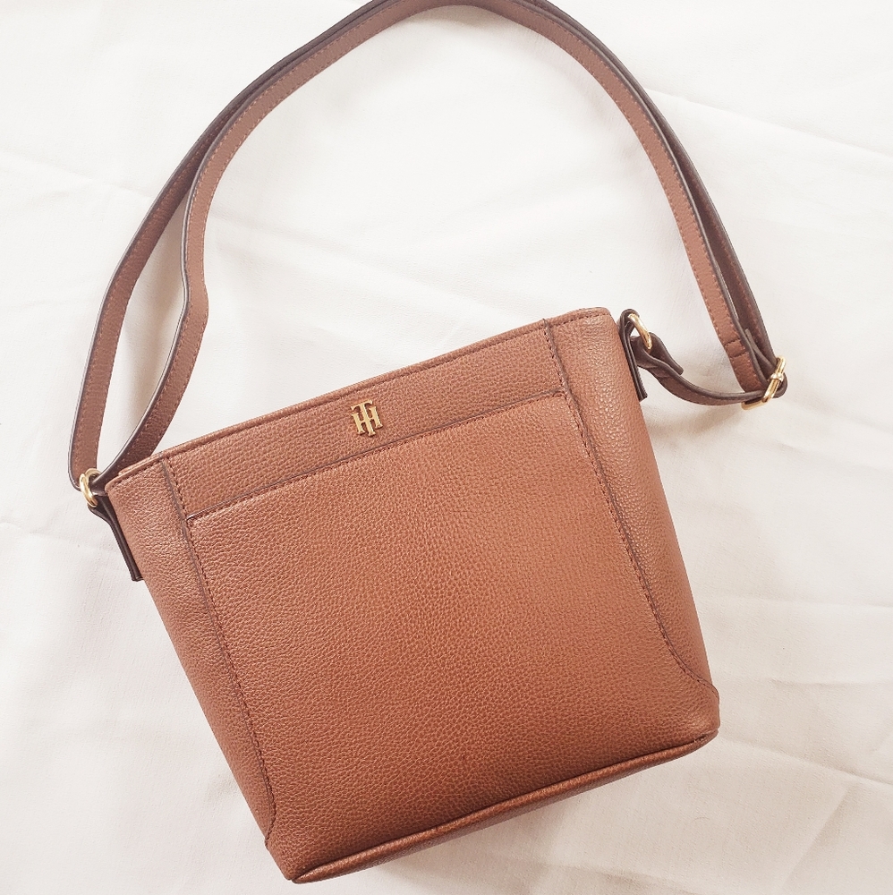 SOLD - Tommy Hilfiger Purse Brown Handbag Faux Leather Purse Shoulder Crossbody… - Picture 1 of 6